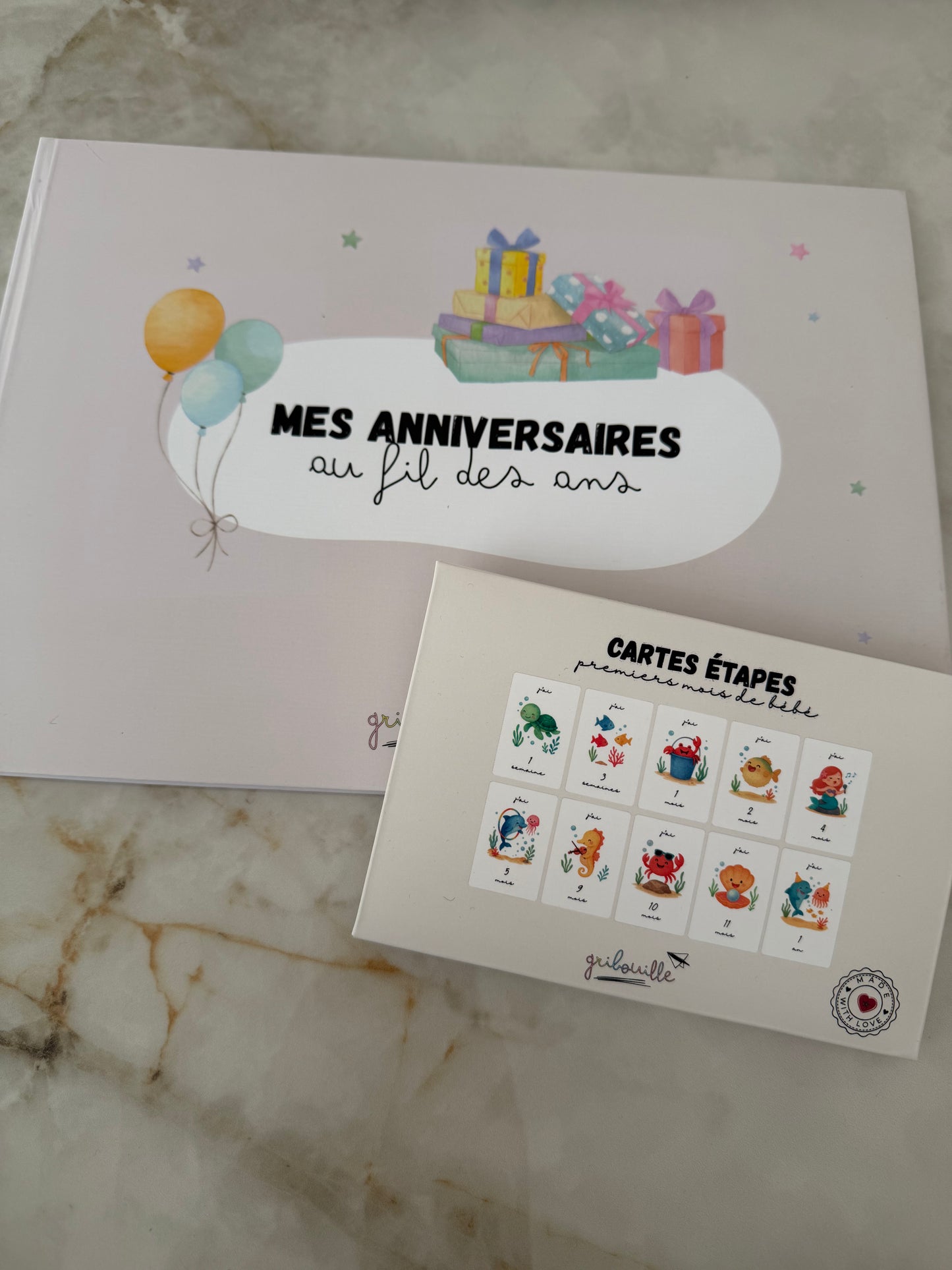 Pack album anniversaire & cartes étapes bébé