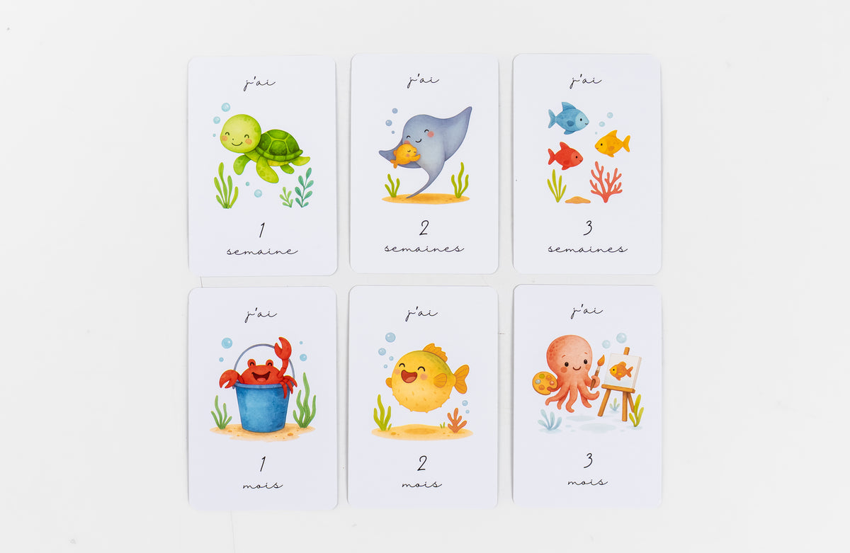 Cartes étapes - premiers mois de bébé