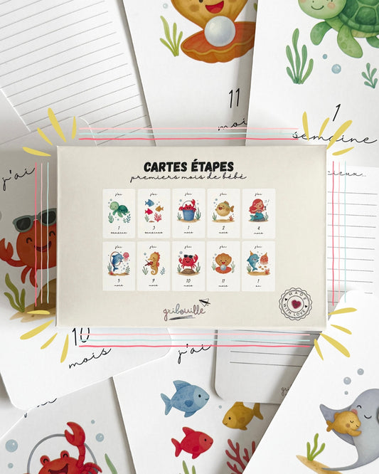Cartes étapes - premiers mois de bébé