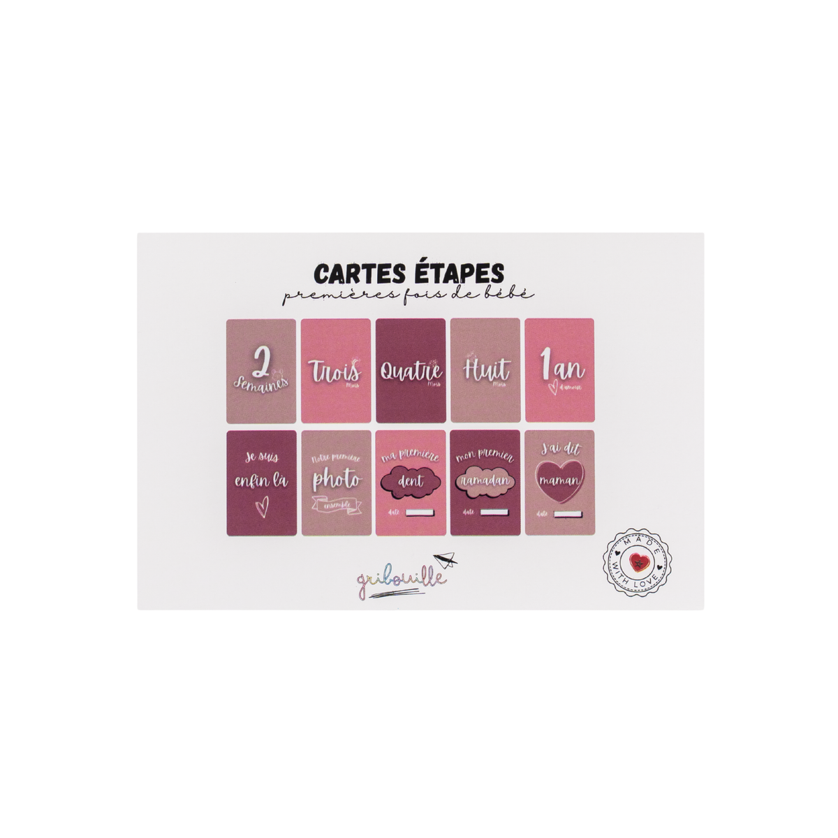 Cartes étapes - premières fois de bébé