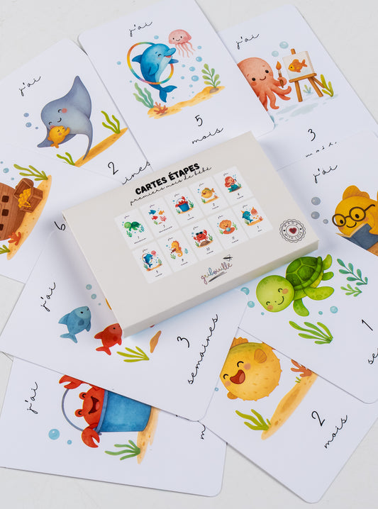 Cartes étapes - premiers mois de bébé